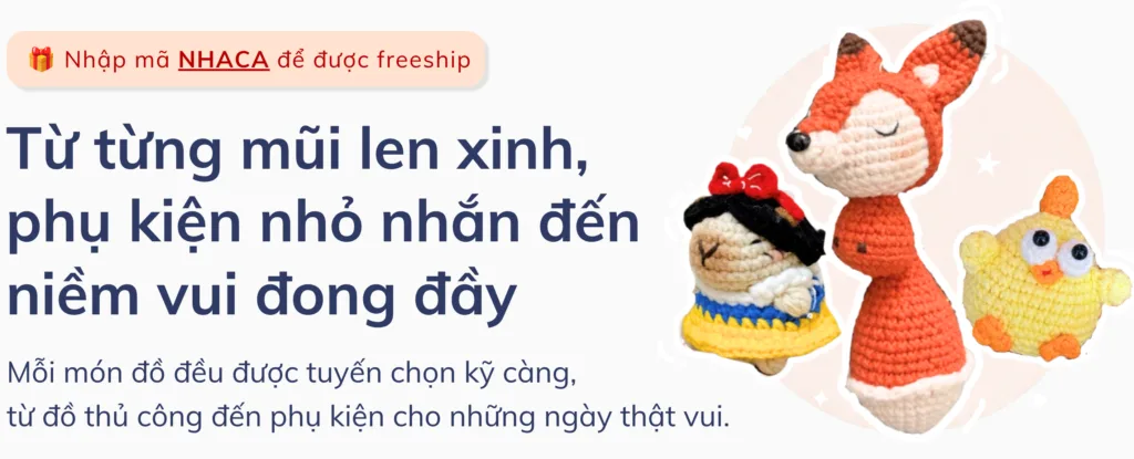 banner tiệm đồ nhà cá bán len