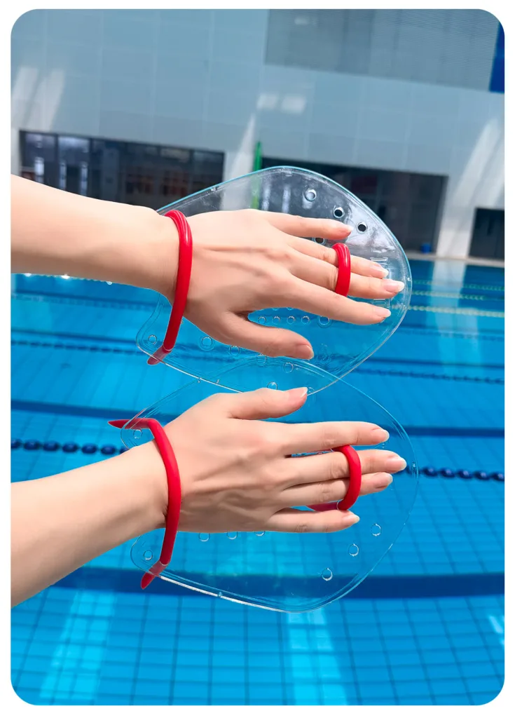 Bàn quạt bơi tay trong suốt không viền - Dụng cụ tập bơi tăng lực đẩy, chỉnh kỹ thuật chuẩn